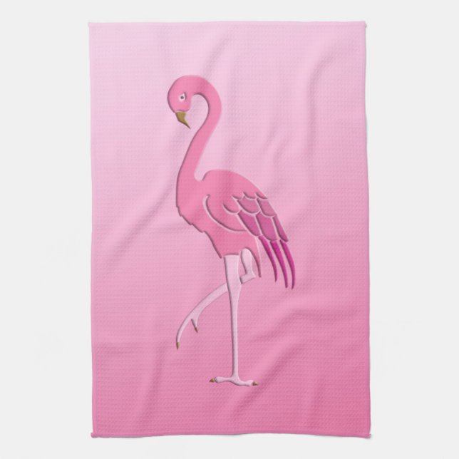 Snygg rosa flamingo kökshandduk (Vertikal)