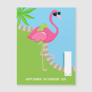 Snygg Rosa Flamingo Sommarhälsning