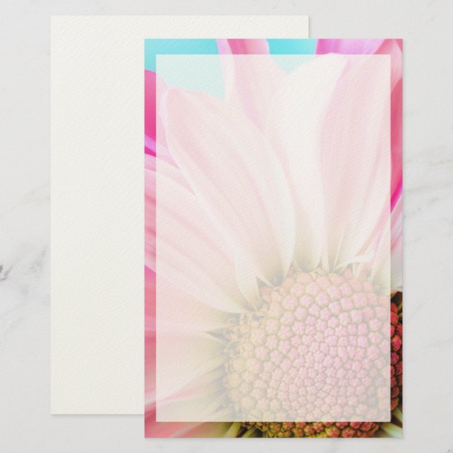 Snygg Rosa Flower Close Photo Brevpapper (Fram/baksida)