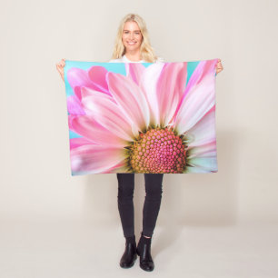 Snygg Rosa Flower Close Photo Fleecefilt