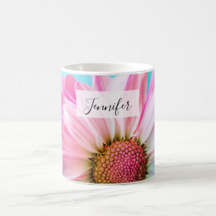 Snygg Rosa Flower Close Photo Kaffemugg