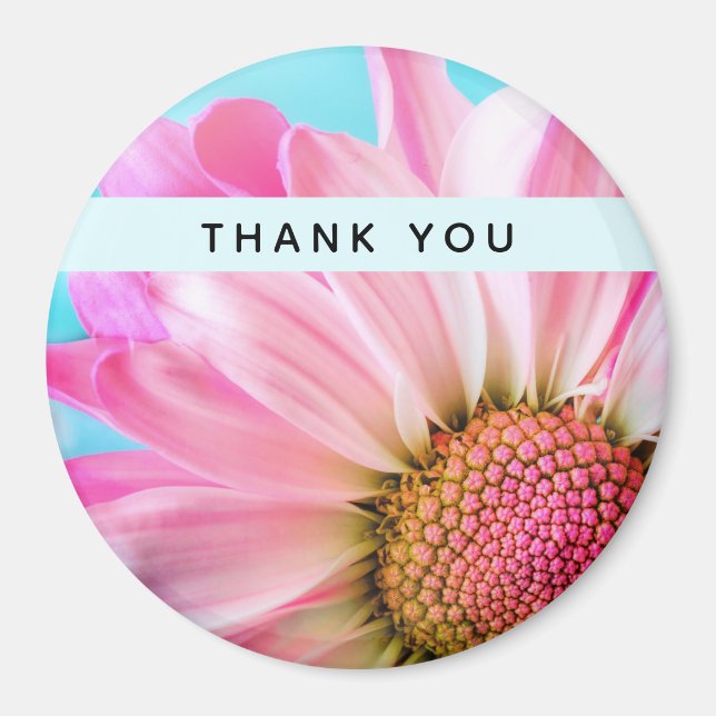 Snygg Rosa Flower Close Up Photo Tack Magnet (Framsidan)