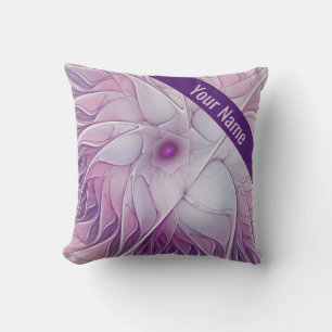 Snygg Rosa Flower Modern Abstrakt Art Namn Kudde