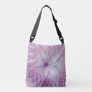 Snygg Rosa Flower Modern Abstrakt Fractal Art Axelväska