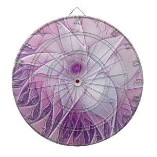 Snygg Rosa Flower Modern Abstrakt Fractal Art Darttavla