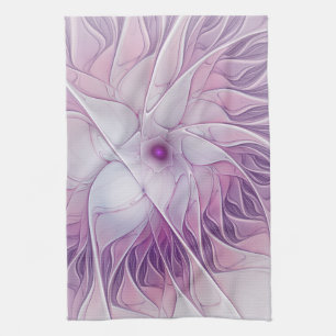Snygg Rosa Flower Modern Abstrakt Fractal Art Kökshandduk