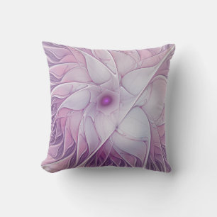 Snygg Rosa Flower Modern Abstrakt Fractal Art Kudde