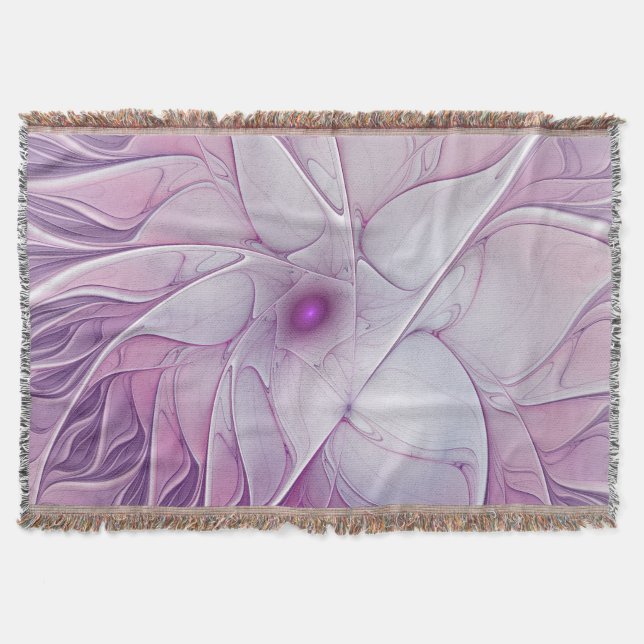Snygg Rosa Flower Modern Abstrakt Fractal Art Mysfilt (Framsidan)