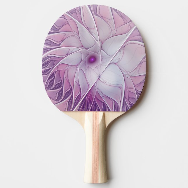 Snygg Rosa Flower Modern Abstrakt Fractal Art Pingisracket (Framsidan)
