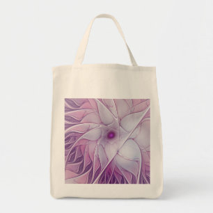 Snygg Rosa Flower Modern Abstrakt Fractal Art Tygkasse