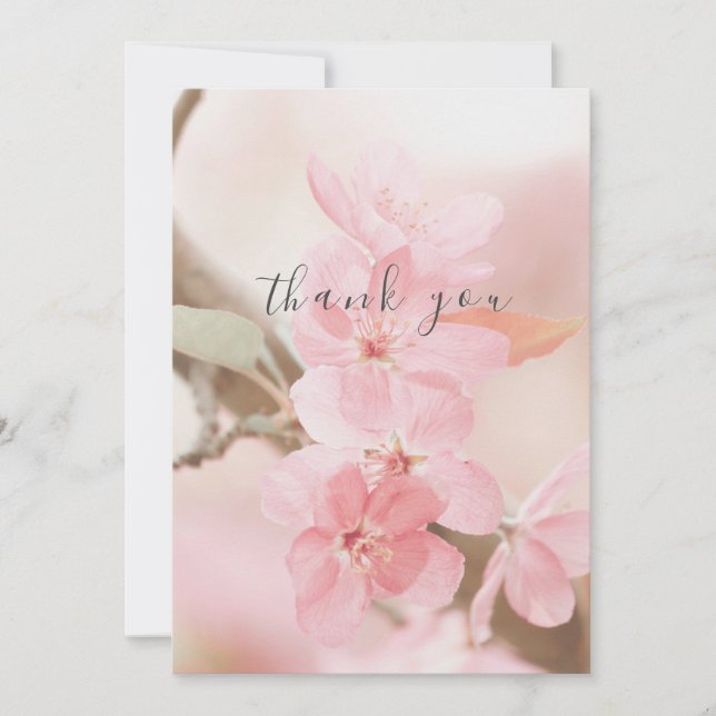 Snygg Rosa Flower Petals - stort tack, ditt kort (Framsida)