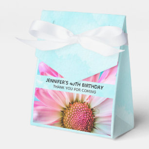 Snygg Rosa Flower stäng upp foto på födelsedagen Presentaskar