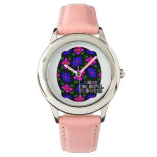 Snygg Rosa Flowers Mönster Armbandsur