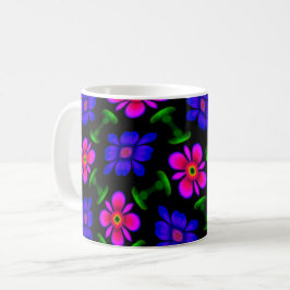 Snygg Rosa Flowers Mönster Kaffemugg