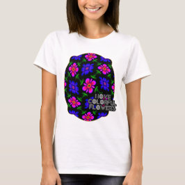 Snygg Rosa Flowers Mönster T Shirt