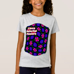 Snygg Rosa Flowers Mönster T Shirt