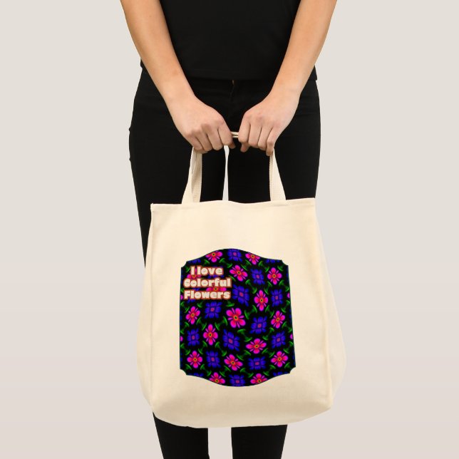 Snygg Rosa Flowers Mönster Tygkasse (Framsida (produkt))