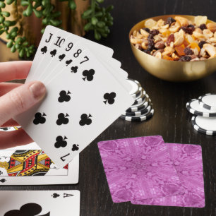 Snygg Rosa Girl Snöre Kaleidoscope Mönster Casinokort