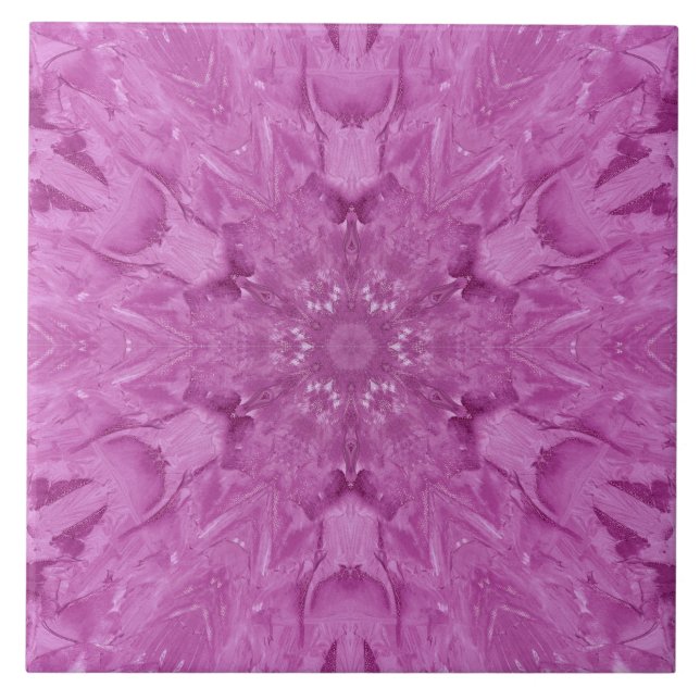 Snygg Rosa Girl Snöre Kaleidoscope Mönster Kakelplatta (Framsidan)