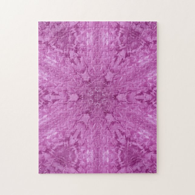 Snygg Rosa Girl Snöre Kaleidoscope Mönster Pussel (Vertikal)