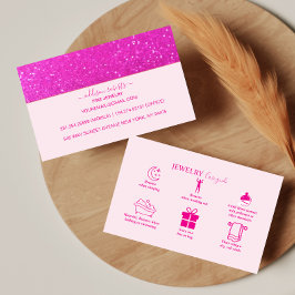 Snygg Rosa Glam Smycken Omsorg  Visitkort