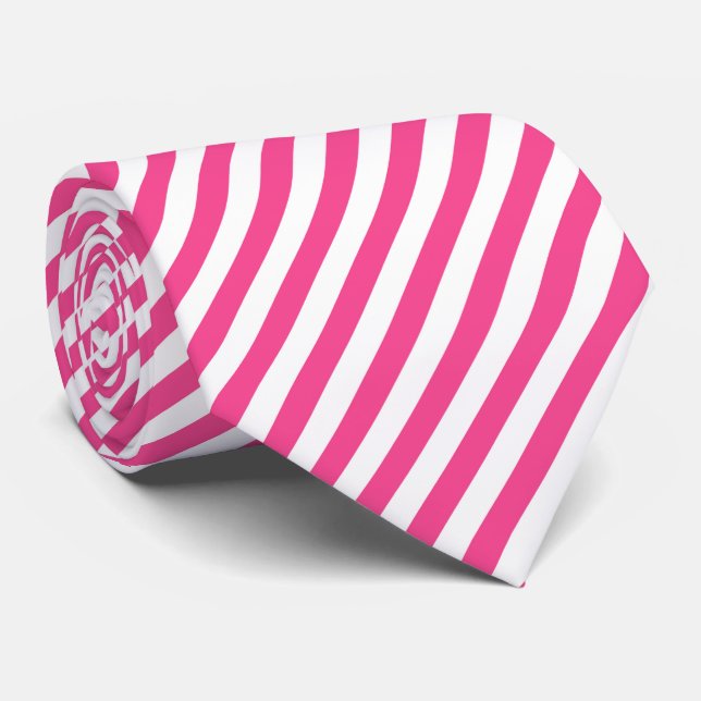 Snygg rosa grön randig halsduk slips (Rullad)