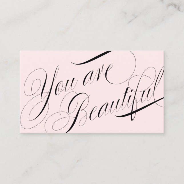 Snygg Rosa Hair och Beauty Salon Visitkort (Framsida)