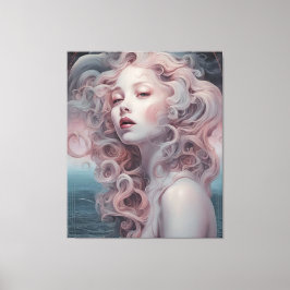 Snygg Rosa Hair-Sjöjungfru Canvastryck