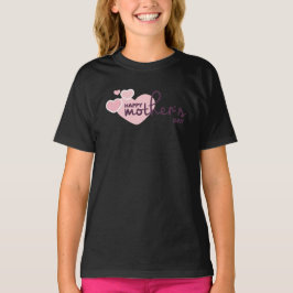 Snygg Rosa Hearts Lycklig Mors dag Ringer Shirt Tee