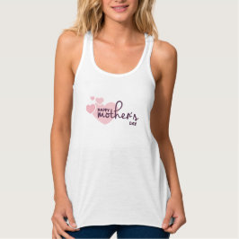 Snygg Rosa Hearts Lycklig Mors dag | TANKTOP Linne Med Racerback