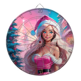 Snygg Rosa Julflicka 01 Darttavla