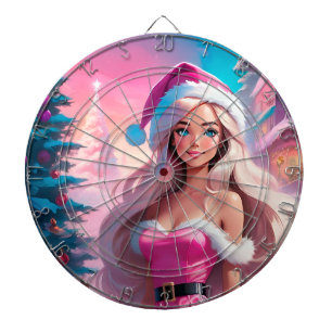 Snygg Rosa Julflicka 01 Darttavla