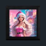 Snygg Rosa Julflicka 01 Minnesask<br><div class="desc">En vacker flicka i rosa klänning och Jultomten med presentlåda nära Julgran. Välj den vackra flickan i Santa suites omgiven av den magiska Christimas atmosphere för att fira dina helgdagar med glädje och magi. Du hittar alla relaterade artiklar i samlingen "Vacker Rosa Julflicka" på följande webbadress: https://www.zazzle.com/collections/beautiful_pink_christmas_girl-119217347108015415 Besök min butik...</div>