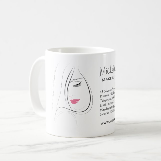 Snygg rosa läppar är konstnärer kaffemugg (Framsida vänster)