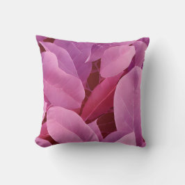 Snygg Rosa Leafy Mönster Kudde