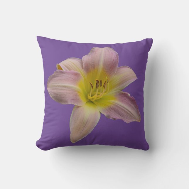 Snygg rosa lily kudde (Framsida)