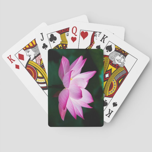 Snygg Rosa Lotus Flower Bloom Casinokort (Baksidan)
