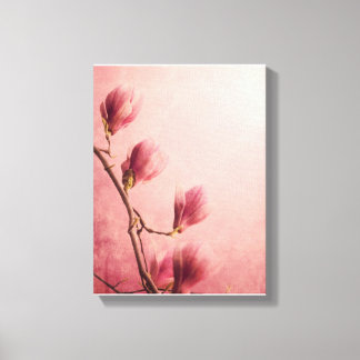 Snygg rosa magnolia-blomma canvastryck