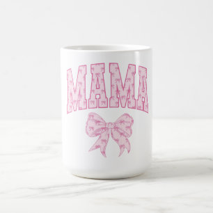Snygg Rosa Mamma Bokstäver för Bröstcancer Kaffemugg
