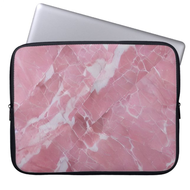 Snygg Rosa Marble Laptop Fodral (Framsidan)