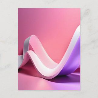 Snygg rosa och lila abstrakt 3D-band Vykort