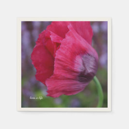 Snygg Rosa och Lila Poppy Flower Pappersservett