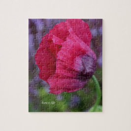 Snygg Rosa och Lila Poppy Flower Pussel