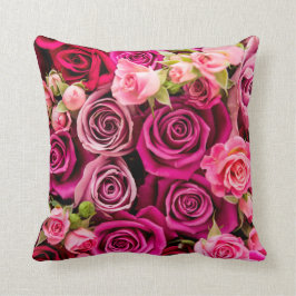 Snygg Rosa och Röd ros Kudde
