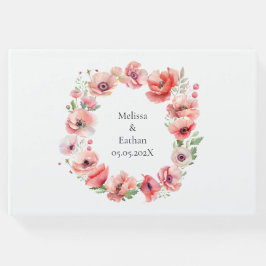 Snygg rosa och röd vallmoblomma gästböcker