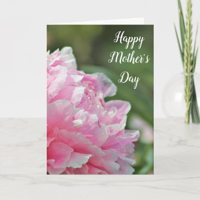 Snygg Rosa Peony Mors dag Card Kort (Framsida)