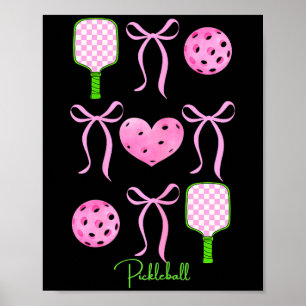 Snygg rosa pickleball-tröja tjejer älskar spela poster