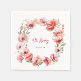 Snygg Rosa Poppy Oh Baby Pappersservett