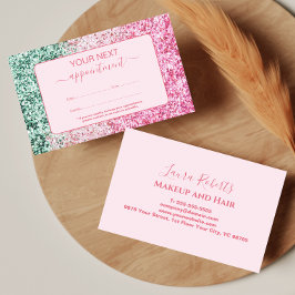 Snygg Rosa Professionell Stil Tidsbeställning Kort