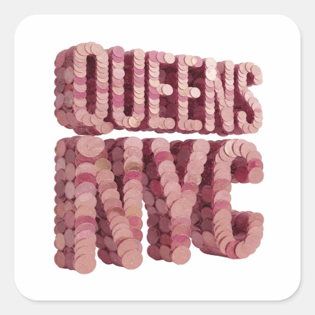 Snygg Rosa QUEENS NYC Etikett Design (Framsida)